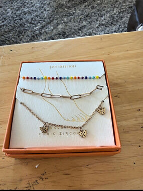 persimmon Gold-Tone Jewelry Set Multicolor ankle bracelets
